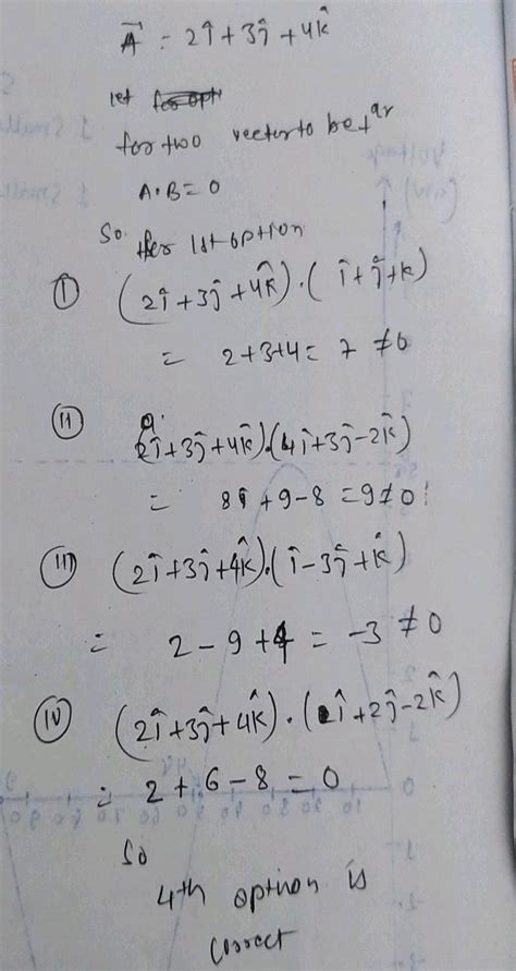 Which Of The Following Vector Is Perpendicular To The Vector A I