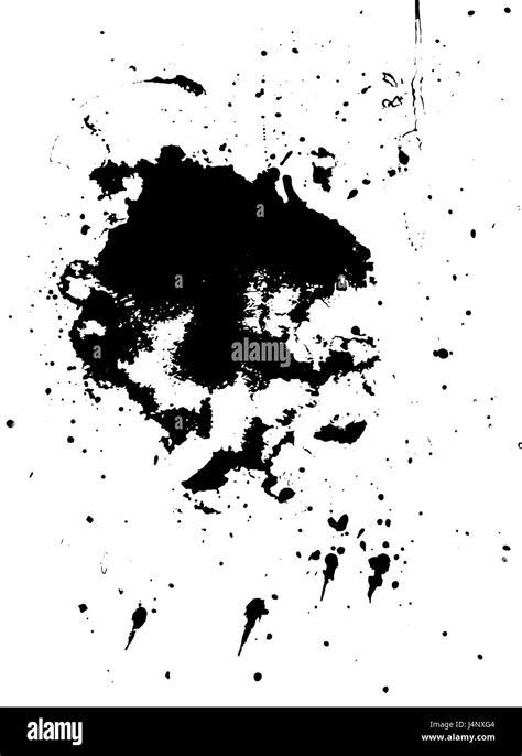 Vector Black Ink Blot Isolated On A White Background Grunge Texture