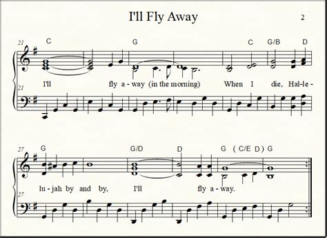 "I'll Fly Away": for Lead Sheet & Duet, Guitar Tabs, & Piano