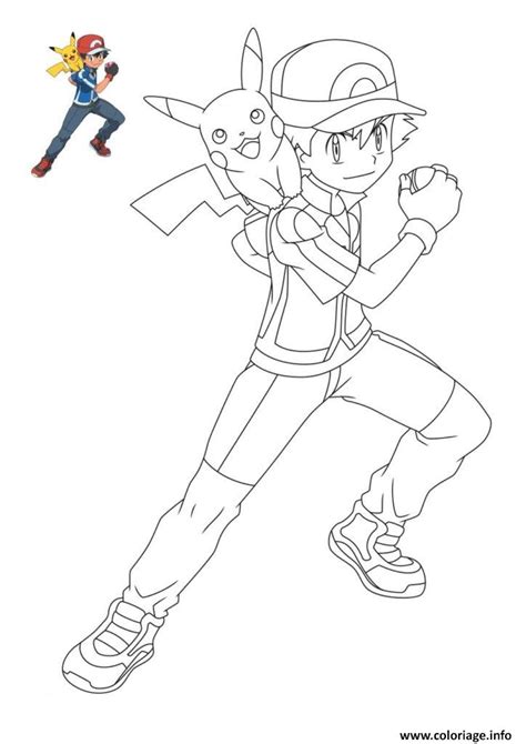 Coloriage Pokemon Pikachu Et Ash Jecolorie