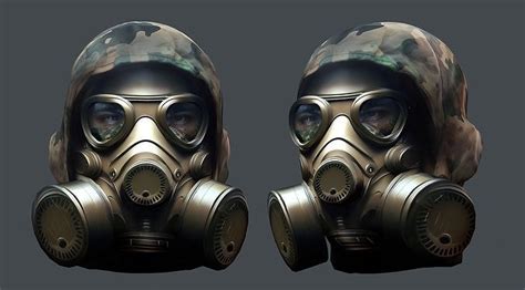 3d Model Gas Mask Helmet 3d Model Military Combat Low Poly Vr Ar