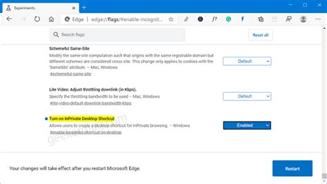 Create A Desktop Shortcut For Inprivate Browsing In Edge