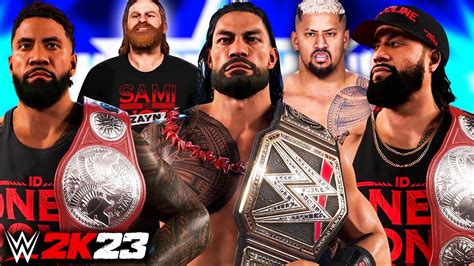 Wwe 2k23 Roman Reigns Vs Sami Zayn Vs Solo Sikoa Vs Jey Uso Vs Jimmy Uso Full Match Youtube