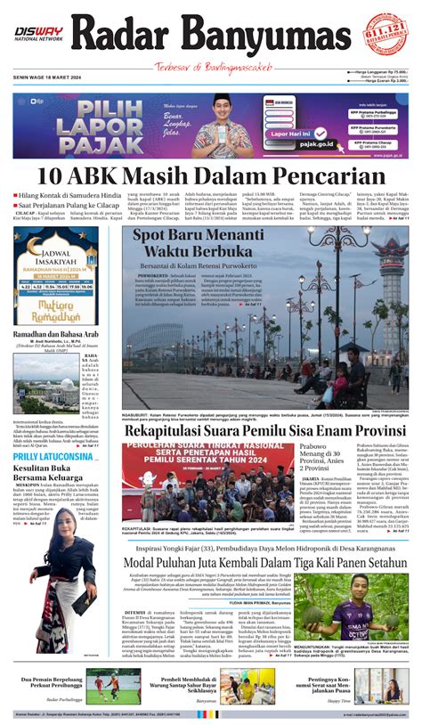 E Paper Senin Wage Maret Radar Banyumas Digital Edition