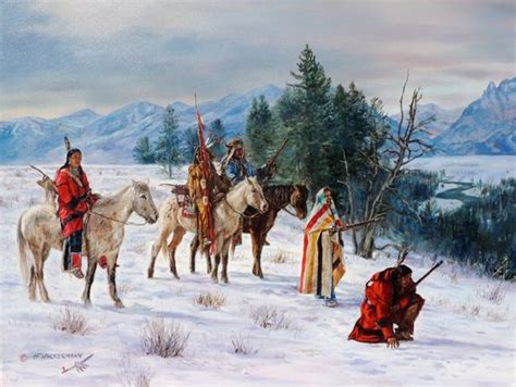 Shoshone Bannock Hunting Party Native American Art American Painting Native American Artists