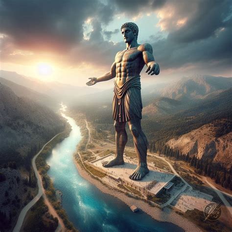 Colossus of Rhodes statue of the Greek god Helios by GalleryBrisArt on DeviantArt