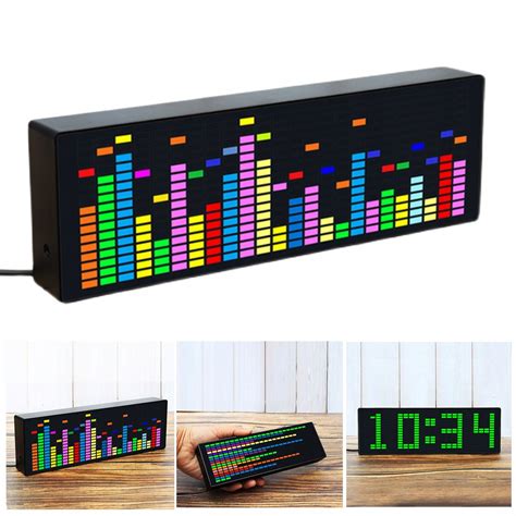 ELEKTRONICZNY ZEGAR LED RGB MIGAJĄCY W RYTM MUZYKI 9478535543711999