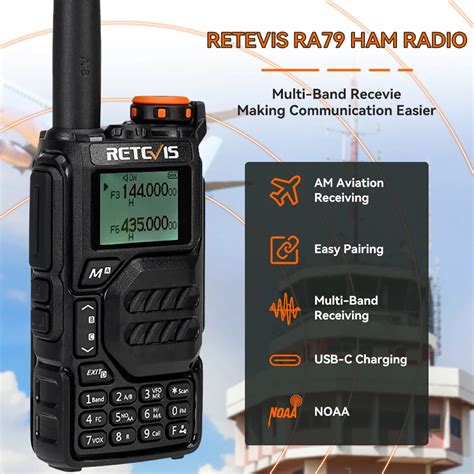 Retevis RA79 5W UV Dual Band Walkie Talkie AM FM Airband Frequency