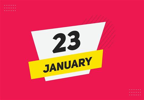 january 23 calendar reminder. 23th january daily calendar icon template ...