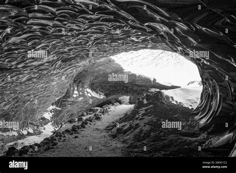 Northern ice cave Black and White Stock Photos & Images - Alamy