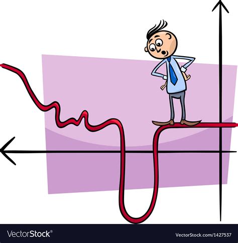 Businessman On Graph Curve Cartoon Royalty Free Vector Image