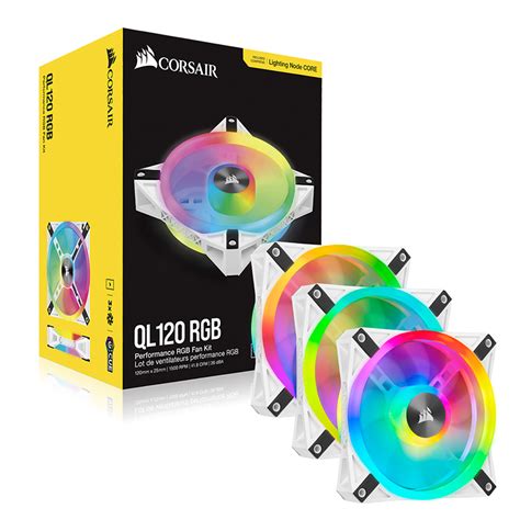 Corsair Icue Ql Rgb Mm Pwm Fan White With Lighting Node Core