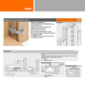 Bisagra Interior BLUM Rincón Falso 95 Tecnifacil SAS