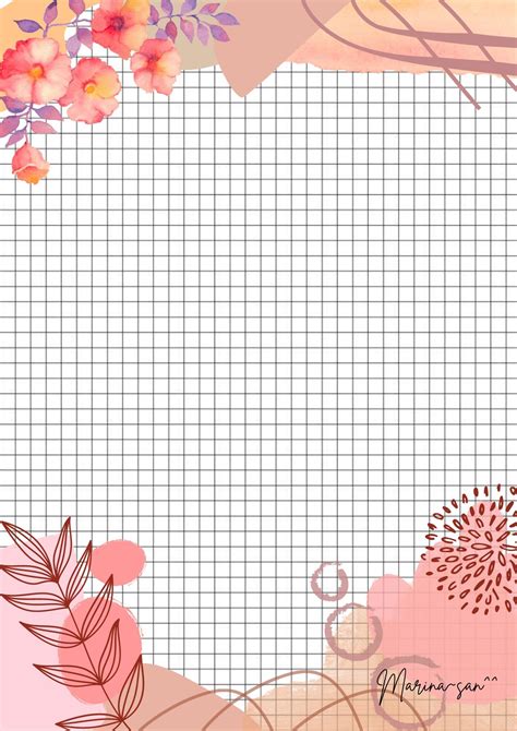 Ilustraciones Florales Decorar Hojas De Cuaderno Arte En Lienzo De