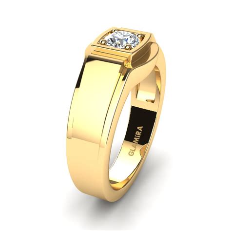 Order 0 5 Carat Round Cut Yellow Gold Diamond GLAMIRA Men S Ring No