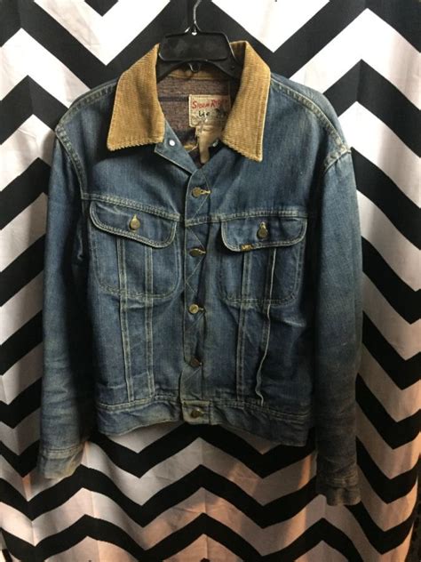 Lee Storm Rider Denim Jacket W Corduroy Collar Wool Lining