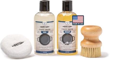 CLARK S Cast Iron Care Kit With Coconut Oil Includes Seasoning Oil