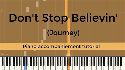 Don T Stop Believin Journey Piano Accompaniment Tutorial Youtube