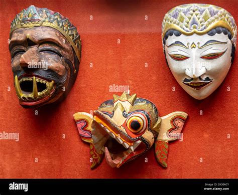 Topeng Masks - traditional Indonesian theatre, Java, Bali, 19th - 20th century Stock Photo - Alamy