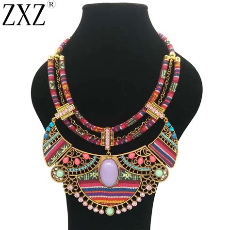 Zxz Fashion Tribal Ethnic Women Bohemian Pendant Necklace Multicolor