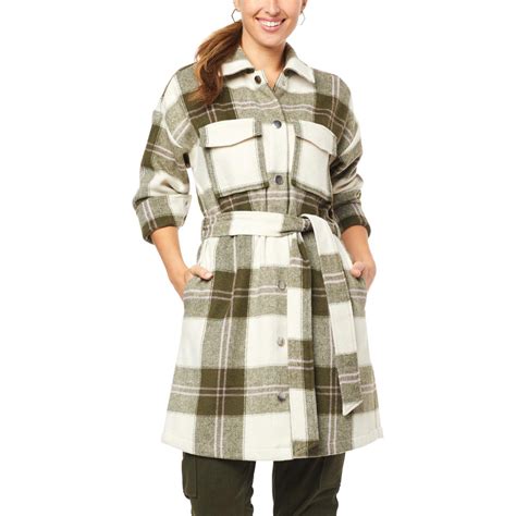 G By Giuliana Black Label Brushed Plaid Belted Shacket 20485705 HSN