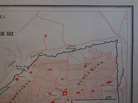 JERUSALEM Old Map of Jerusalem 1877 Original Antique City Plan - Etsy