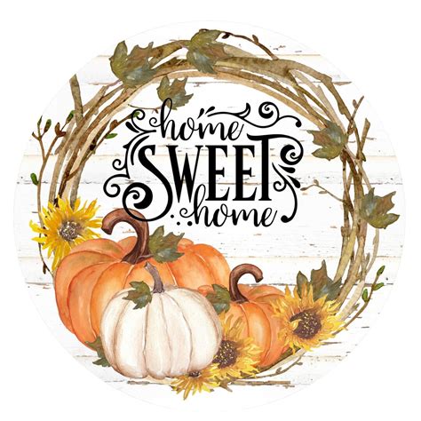 Home Sweet Home Wreath Sign, Wreath Attachment, Metal Wreath Sign, Fall ...