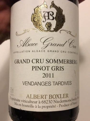 Albert Boxler Vendanges Tardives Pinot Gris Alsace Grand Cru