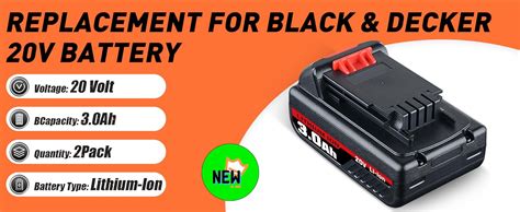 Masione Replacement For Black And Decker V Lithium Battery Ah