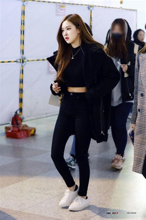 Blackpink Rose Airport Fashion Official Korean Fashion