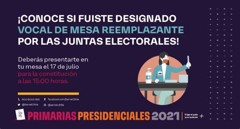 Elecciones Primarias Presidenciales 2021 Servicio Elctoral De Chile