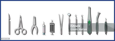 Set Of Surgery And Dentist Tools For Operation And Healthcare Set Of ...