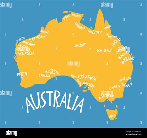 Vector Trazado A Mano Estilizados Mapa De Australia Ilustraci N De