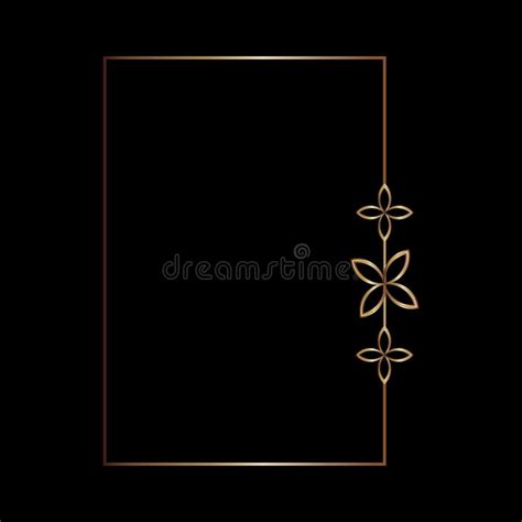 Gold Frame Line Art Style, Vector Design Element Geometric Shape Stock ...