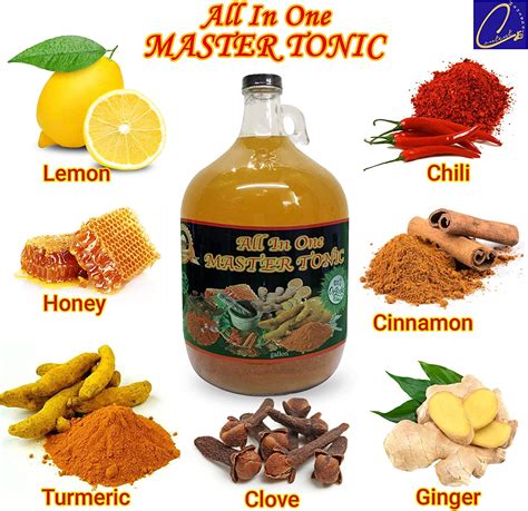 13oz All In One Master Tonic Juice With Cinnamon Cloves Apple Cider Vinegar Lemon Ginger