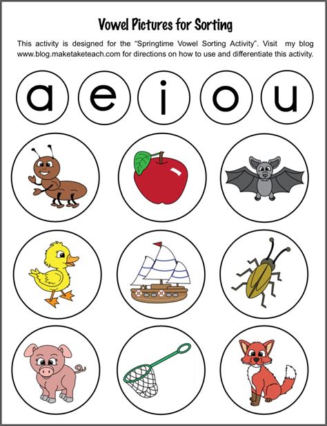 Spring Short Vowel Sorting Activity Freebie Make Take And Teach