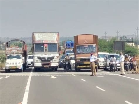 Blocked The Road For Two Hours On The Pune Nashik Highway For Maratha