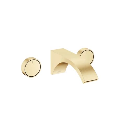 CYO Brushed Durabrass 23kt Gold Washbasin Faucets Wall Mounted Three