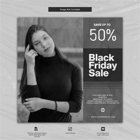 Premium PSD Black Friday Fashion Sale Social Media Template Design