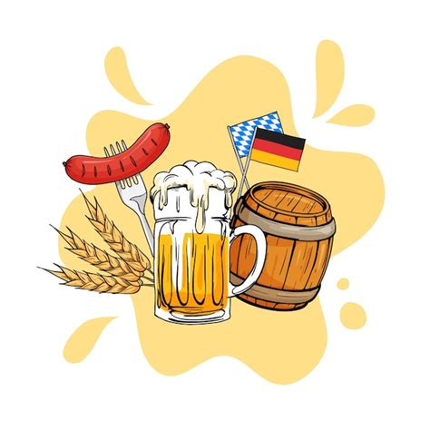 Premium Vector Oktoberfest Hand Drawn Vector Illustration