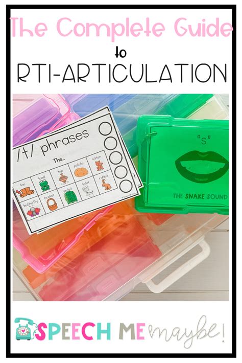 The Complete Guide To Rti Articulation Articulation Activities Guide For School Rti