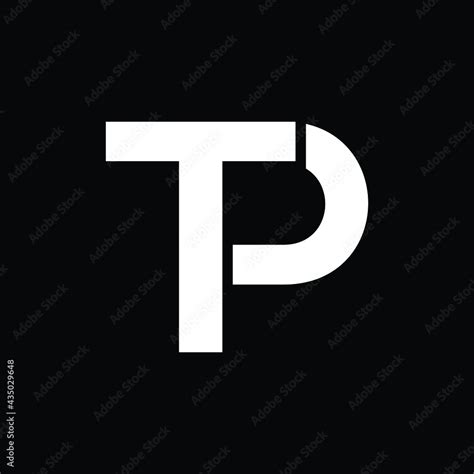 tp letter logo design  black background stock vector adobe stock
