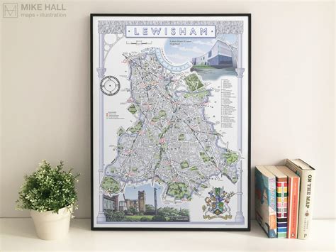 Lewisham London Borough Illustrated Map Giclee Print Etsy