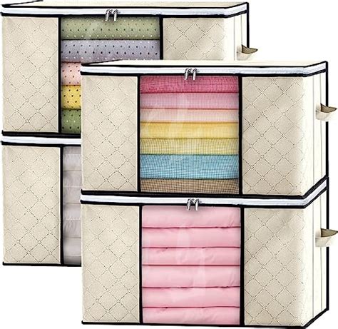 Gomaihe Large Capacity Clothes Storage Bags Pack Storage Boxes With