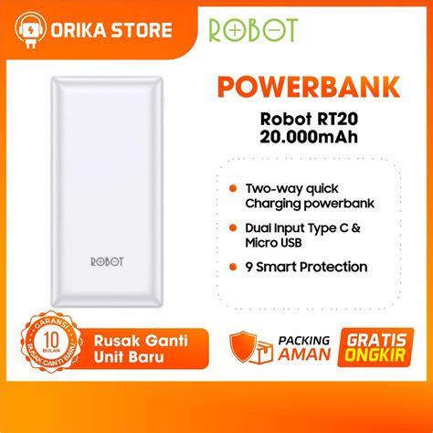 Jual Powerbank Robot Mah Rt A Dual Input Port Type C Micro