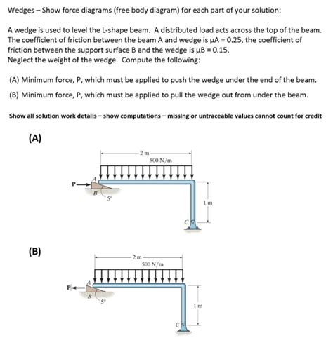 Solved Wedges - Show force diagrams (free body diagram) for | Chegg.com