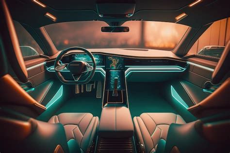 Premium Photo | Luxury electric car interior generative ai