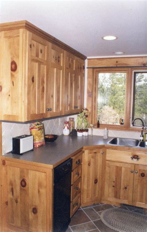 Exquisite Knotty Pine Kitchen Cabinet Design With Many New Styles