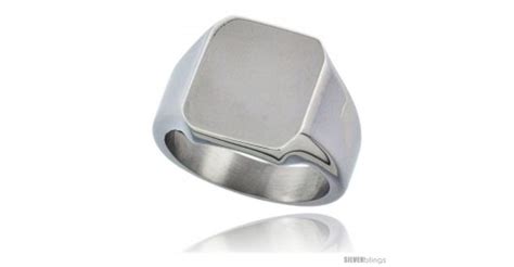 Surgical Steel Octagon Signet Ring Solid Back Flawless Finish In