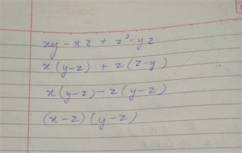 Factorise By Regrouping Terms Xy Z 2 Yz Xz